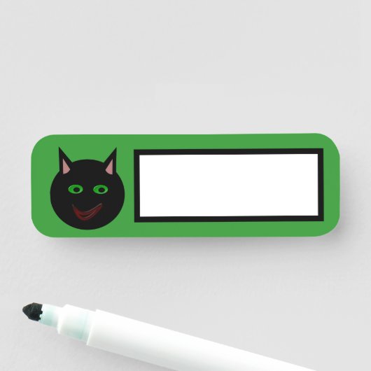 Halloween Black Cat Naamplaatje (In situ)