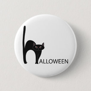 Halloween Black Cat Name Ronde Button 5,7 Cm