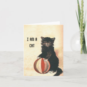 HALLOWEEN Black Cat of Cat Lovers Note Car Kaart
