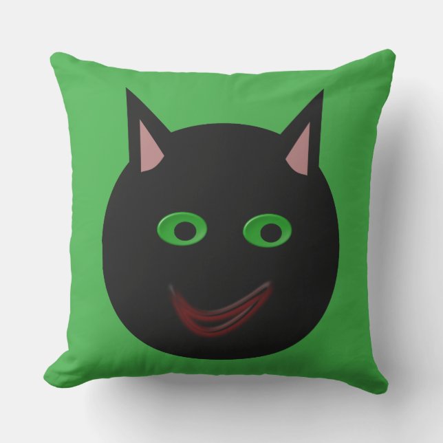 Halloween Black Cat Outdoor Pillow Buitenkussen (Voorkant)