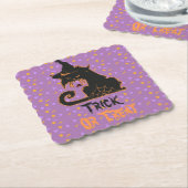 Halloween Black Cat Party Confetti Kartonnen Onderzetters (Gebogen)