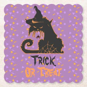 Halloween Black Cat Party Confetti Kartonnen Onderzetters