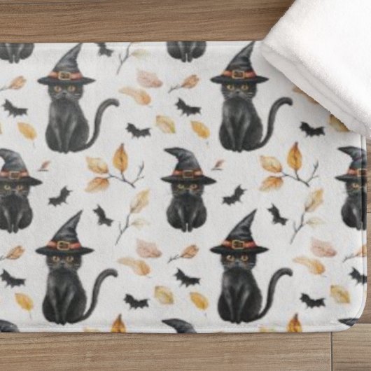 Halloween Black Cat Pattern - Witchy Cat Badmat