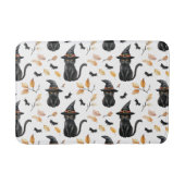 Halloween Black Cat Pattern - Witchy Cat Badmat (Voorkant)