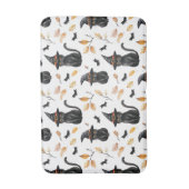 Halloween Black Cat Pattern - Witchy Cat Badmat (Voorkant Verticaal)