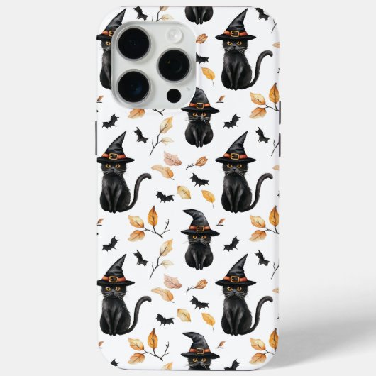 Halloween Black Cat Pattern - Witchy Cat Case-Mate iPhone Case (Achterkant)