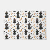 Halloween Black Cat Pattern - Witchy Cat Deurmat (Voorkant)