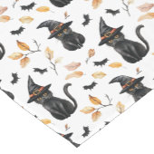 Halloween Black Cat Pattern - Witchy Cat Korte Tafelloper (Hoek)
