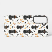 Halloween Black Cat Pattern - Witchy Cat Samsung Galaxy Hoesje (Achterkant horizontaal)