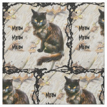 Halloween Black Cat Pet Photo Autumn Leaves