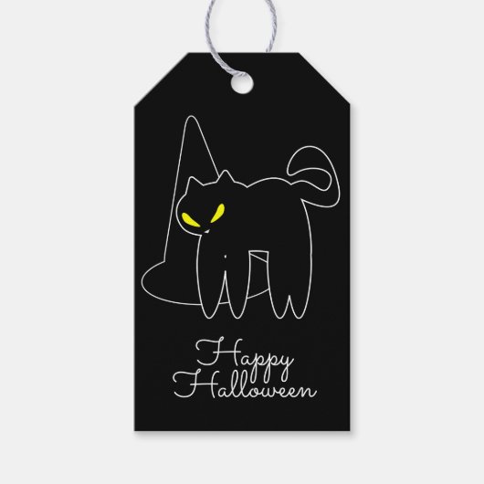 Halloween Black Cat Pet Trick or treat Snoep Cadeaulabel (Voorkant)