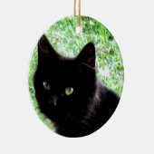Halloween Black Cat Photo Design Keramisch Ornament (Rechts)