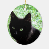 Halloween Black Cat Photo Design Keramisch Ornament (Links)