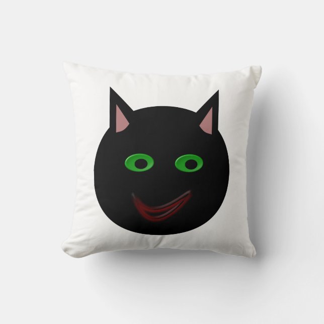 Halloween Black Cat Pillow Kussen (Voorkant)