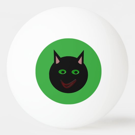 Halloween Black Cat Ping Pong Ball (Voorkant)