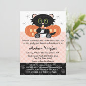 Halloween Black Cat Pink Diaper Baby shower Kaart (Staand voorkant)