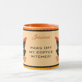 Halloween Black Cat - Pit's off My Coffee Witte Mok (Midden)