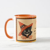 Halloween Black Cat - Pit's off My Coffee Witte Mok (Links)