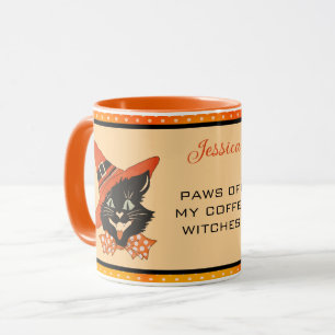 Halloween Black Cat - Pit's off My Coffee Witte Mok