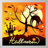 Halloween Black Cat Poster (Voorkant)