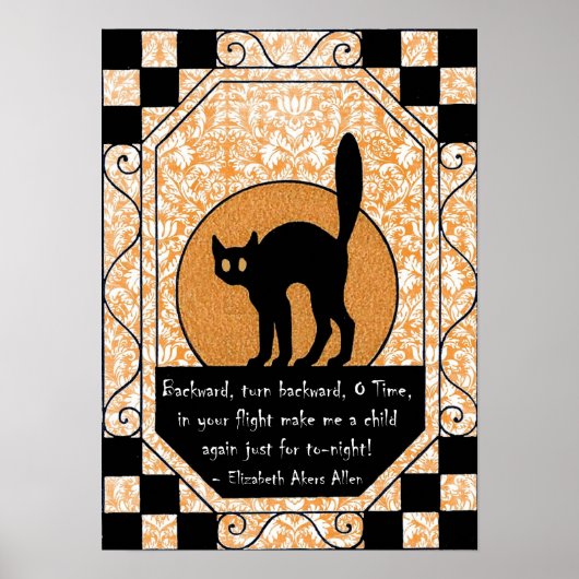 Halloween Black Cat Poster (Voorkant)