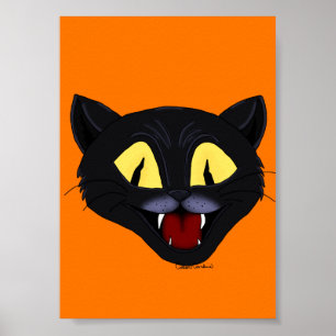 Halloween Black Cat Poster