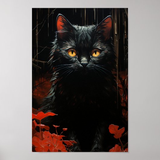 Halloween Black Cat Poster (Voorkant)
