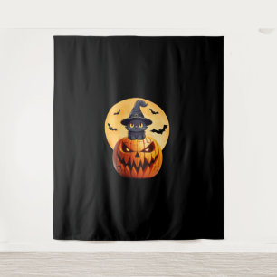 Halloween Black Cat Pumpkin brengen opwinding Mann Wandkleed
