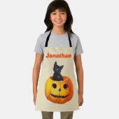 Halloween Black Cat Pumpkin Custom kind Schort (Insitu)