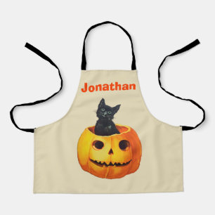 Halloween Black Cat Pumpkin Custom kind Schort
