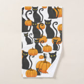 Halloween Black Cat Pumpkin Fun Bad Handdoek (Handdoek)