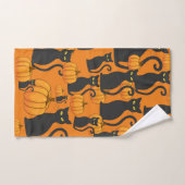Halloween Black Cat Pumpkin Fun Handdoek (Handdoek)