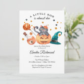 Halloween Black Cat Pumpkin Little Boo Baby shower Kaart (Staand voorkant)