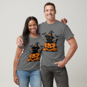 Halloween Black Cat Pumpkin Mannen T-Shirt (Unisex)