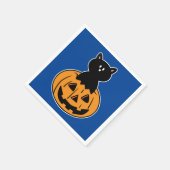 Halloween Black Cat Pumpkin Paper Napkin Servet (Hoek)