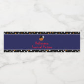 Halloween Black Cat & Pumpkin Party Survival Kit Waterfles Etiket (Enkel label)