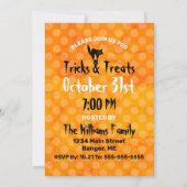 Halloween Black Cat Pumpkins Jack O' Lantern Party Kaart (Achterkant)