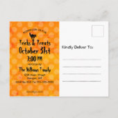 Halloween Black Cat Pumpkins Oranje Party Uitnodiging Briefkaart (Achterkant)