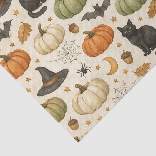 Halloween Black Cat Pumpkins Tissuepapier (Detail)