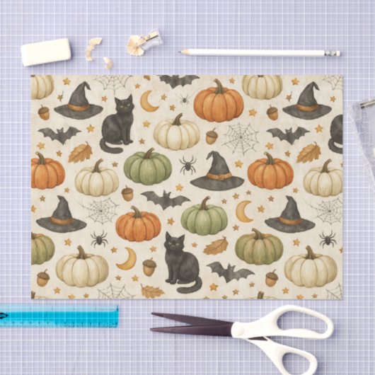 Halloween Black Cat Pumpkins Tissuepapier (Craft)
