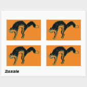 Halloween Black Cat Rectangle Sticker (Vel)