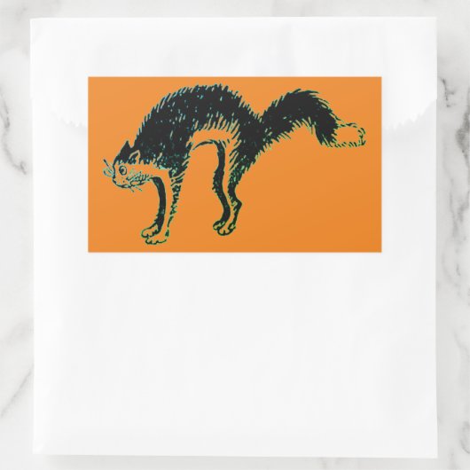 Halloween Black Cat Rectangle Sticker (Tas)