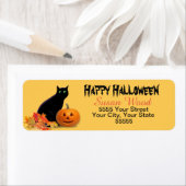 Halloween Black Cat retour adreslabels Etiket (Insitu)