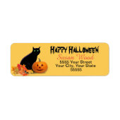Halloween Black Cat retour adreslabels Etiket (Voorkant)