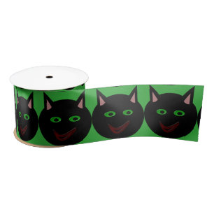 Halloween Black Cat Ribbon Satijnen Lint