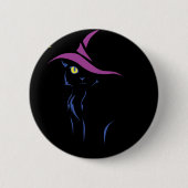 Halloween Black Cat Ronde Button 5,7 Cm (Voorkant)