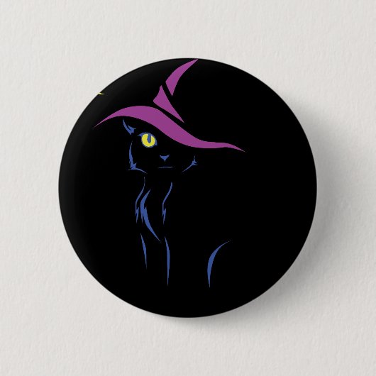 Halloween Black Cat Ronde Button 5,7 Cm (Voorkant)