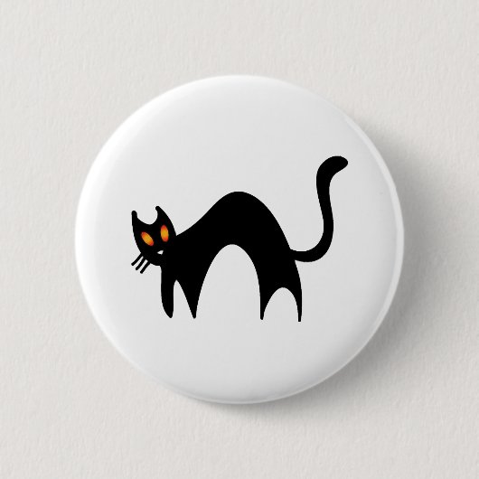 Halloween Black Cat Ronde Button 5,7 Cm (Voorkant)