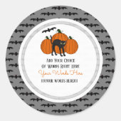 Halloween Black Cat Ronde Sticker (Voorkant)