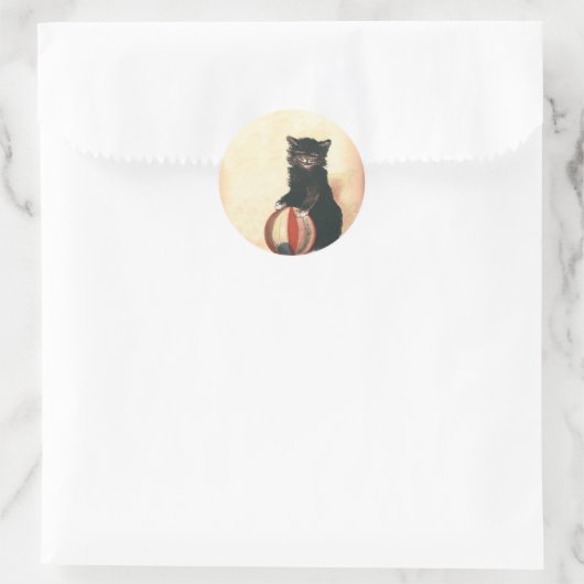  HALLOWEEN Black Cat Ronde Sticker (Tas)